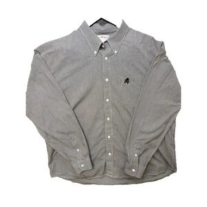 Disney Store Mickey Mouse Black White Plaid Long Sleeve Button Up Shirt